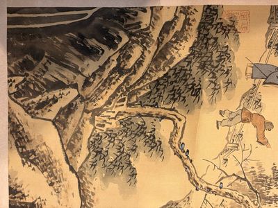 Chinese school: 'Peony' and 'Snowscape', ink and colour on paper and silk — photo 12