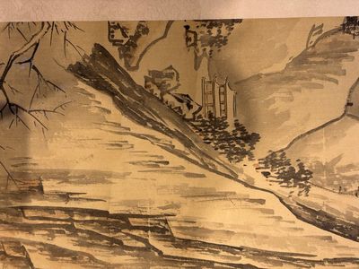 Chinese school: 'Peony' and 'Snowscape', ink and colour on paper and silk — photo 7