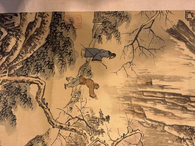 Chinese school: 'Peony' and 'Snowscape', ink and colour on paper and silk — photo 9