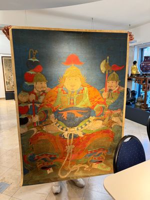Chinese school: 'Portrait of a general with two servants', ink and colour on silk, Ming or later — foto 18