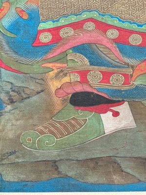 Chinese school: 'Portrait of a general with two servants', ink and colour on silk, Ming or later — foto 2