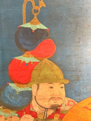 Chinese school: 'Portrait of a general with two servants', ink and colour on silk, Ming or later — foto 21