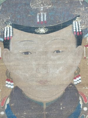 Chinese school: 'Portrait of an imperial concubine', ink and colour on silk, Qing — 照片 9