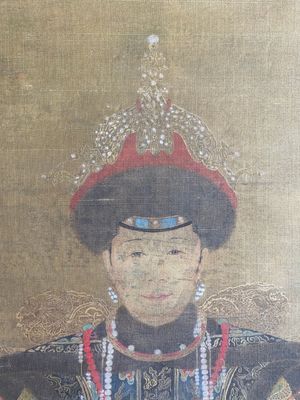 Chinese school: 'Portrait of Cixi', ink and colour on silk, Qing or later — foto 4