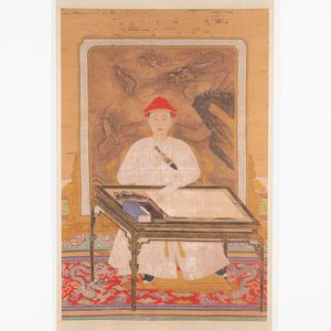 Chinese school: 'Portrait of emperor Yongzheng', ink and colour on silk, 19/20th C. — photo 1