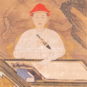 Chinese school: 'Portrait of emperor Yongzheng', ink and colour on silk, 19/20th C. — photo 4