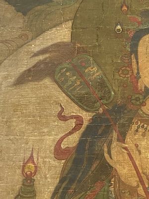 Chinese school: Portret van Avalokitesvara, inkt en kleur op zijde, Ming — foto 4