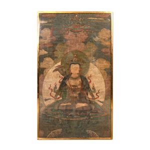 Chinese school: Portret van Avalokitesvara, inkt en kleur op zijde, Ming — foto 1