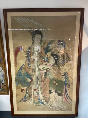 Chinese school: 'Presenting peaches to Xiwangmu', ink and colour on silk, 19th C. — foto 1