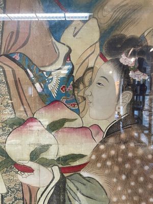 Chinese school: 'Presenting peaches to Xiwangmu', ink and colour on silk, 19th C. — foto 8
