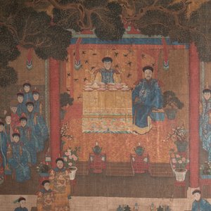 Chinese school: 'Qianlong's banquet', ink and colour on silk, Qing or later — foto 5