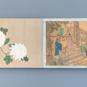 Chinese school, Qing, 19th C.: an album with 20 paintings, ink and color on silk, mounted on board — 照片 13