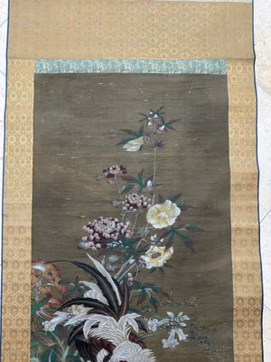Chinese school: 'Rooster and flowers', ink and colour on silk, 19/20th C. — photo 2