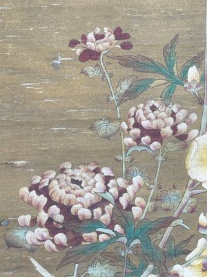 Chinese school: 'Rooster and flowers', ink and colour on silk, 19/20th C. — photo 3