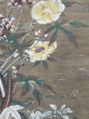 Chinese school: 'Rooster and flowers', ink and colour on silk, 19/20th C. — photo 4