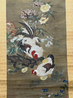 Chinese school: 'Rooster and flowers', ink and colour on silk, 19/20th C. — photo 5