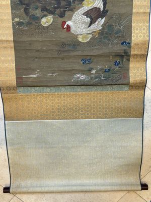 Chinese school: 'Rooster and flowers', ink and colour on silk, 19/20th C. — photo 6