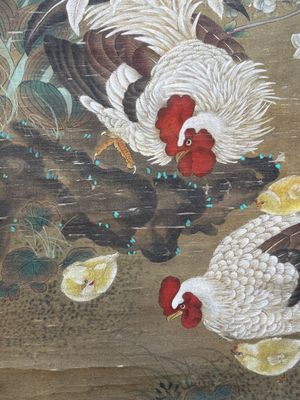 Chinese school: 'Rooster and flowers', ink and colour on silk, 19/20th C. — photo 7
