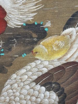 Chinese school: 'Rooster and flowers', ink and colour on silk, 19/20th C. — photo 8