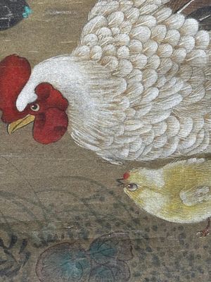 Chinese school: 'Rooster and flowers', ink and colour on silk, 19/20th C. — photo 9