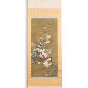 Chinese school: 'Rooster and flowers', ink and colour on silk, 19/20th C. — photo 2
