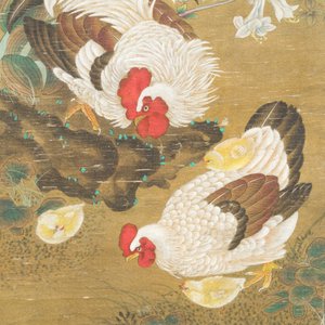 Chinese school: 'Rooster and flowers', ink and colour on silk, 19/20th C. — photo 3