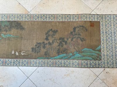Chinese school: 'Sages in a lake landscape', ink and colour on silk, Ming or later — foto 2