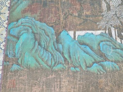 Chinese school: 'Sages in a lake landscape', ink and colour on silk, Ming or later — foto 7