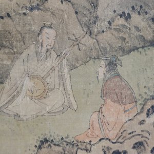 Chinese school, signed Hua Yan (1682-1756), ink and colour on paper: 'Scholars in a mountain forest' — photo 23