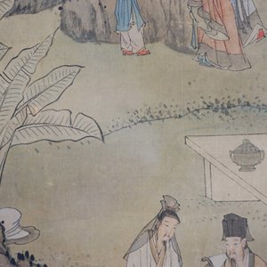 Chinese school, signed Hua Yan (1682-1756), ink and colour on paper: 'Scholars in a mountain forest' — photo 25