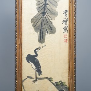 Chinese school, signed Li Kuchan (1899-1983), ink and colour on paper, dated 1972: four panels with birds on rocks — 照片 6