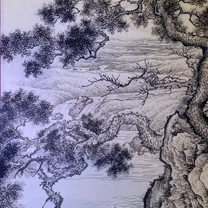 Chinese school, signed Wu Hufan (1894-1968), ink on paper: 'Mountain landscape' — 照片 13