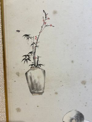 Chinese school, signed Zhang Daqian 張大千 (1898-1983): 'A sage and calligraphy', ink and colour on paper, dated 1957 — photo 3