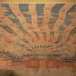 Chinese school: 'The 33-headed Avalokitesvara', ink and colour on silk, 19/20th C. — 照片 12