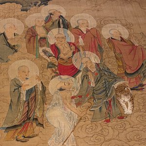 Chinese school: 'The 33-headed Avalokitesvara', ink and colour on silk, 19/20th C. — 照片 25