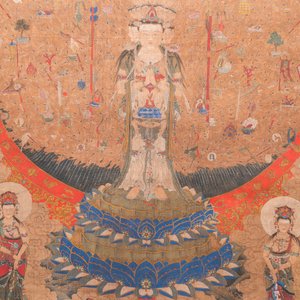 Chinese school: 'The 33-headed Avalokitesvara', ink and colour on silk, 19/20th C. — 照片 5