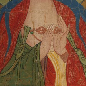 Chinese school: The goddess Guanyin standing, ink and colour on paper, 18/19th C. — 照片 14