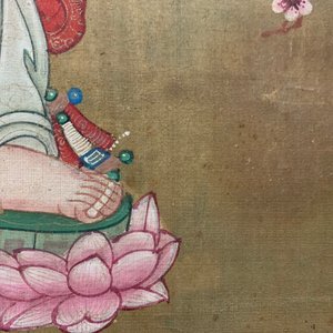 Chinese school: The goddess Guanyin standing, ink and colour on paper, 18/19th C. — 照片 9
