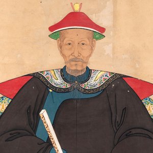 Chinese school: three ancestor portraits, ink and colour on paper, 19/20th C. — 照片 3