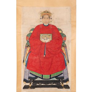 Chinese school: three ancestor portraits, ink and colour on paper, 19/20th C. — 照片 4