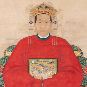 Chinese school: three ancestor portraits, ink and colour on paper, 19/20th C. — 照片 5