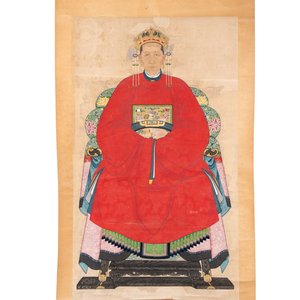 Chinese school: three ancestor portraits, ink and colour on paper, 19/20th C. — 照片 6