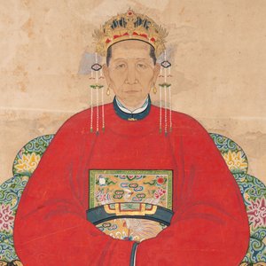 Chinese school: three ancestor portraits, ink and colour on paper, 19/20th C. — 照片 7