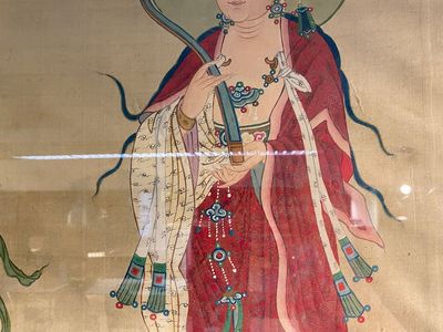 Chinese school: 'Three Buddhist goddesses', ink and colour on silk, 18th C. — 照片 8