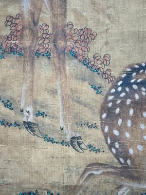 Chinese school: 'Two deer under a pine tree', ink and colour on silk, Qing or later — 照片 9
