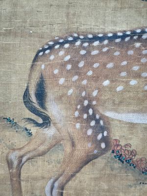 Chinese school: 'Two deer under a pine tree', ink and colour on silk, Qing or later — 照片 8