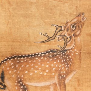 Chinese school: 'Two deer under a pine tree', ink and colour on silk, Qing or later — 照片 3