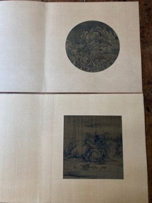 Chinese School: 'Two mountainous landscapes with scholars', ink and colour on silk, probably Ming — 照片 1