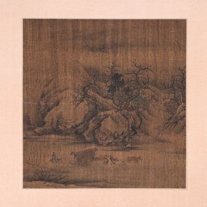 Chinese School: 'Two mountainous landscapes with scholars', ink and colour on silk, probably Ming — 照片 2