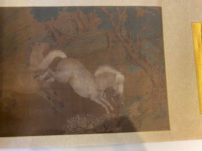 Chinese school: 'Two riders and eight horses', ink and colour on silk, probably Ming — 照片 2